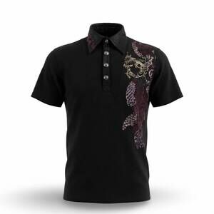 NEW INSERCH men's polo collar short sleeve shirt in black